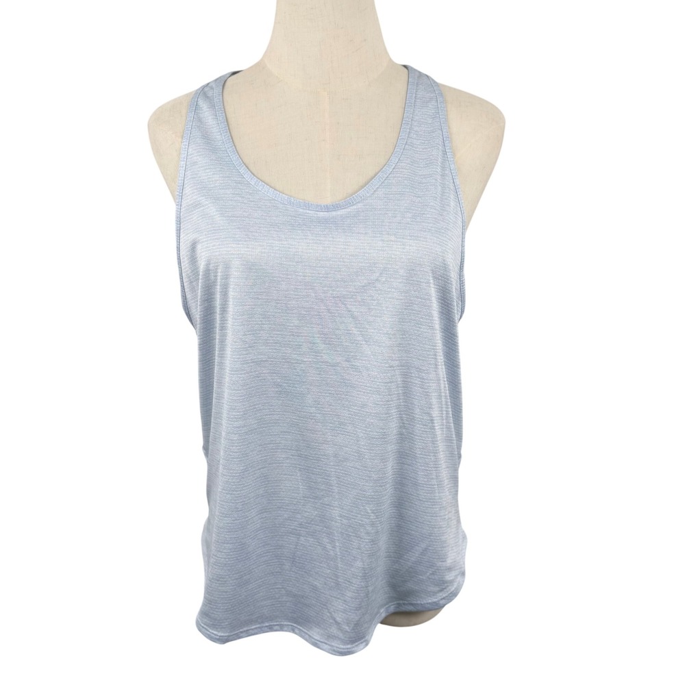 Under‎ Armour Women M Tank Top Blue HeatGear 1360833 Twisted Racerback Mesh Gym